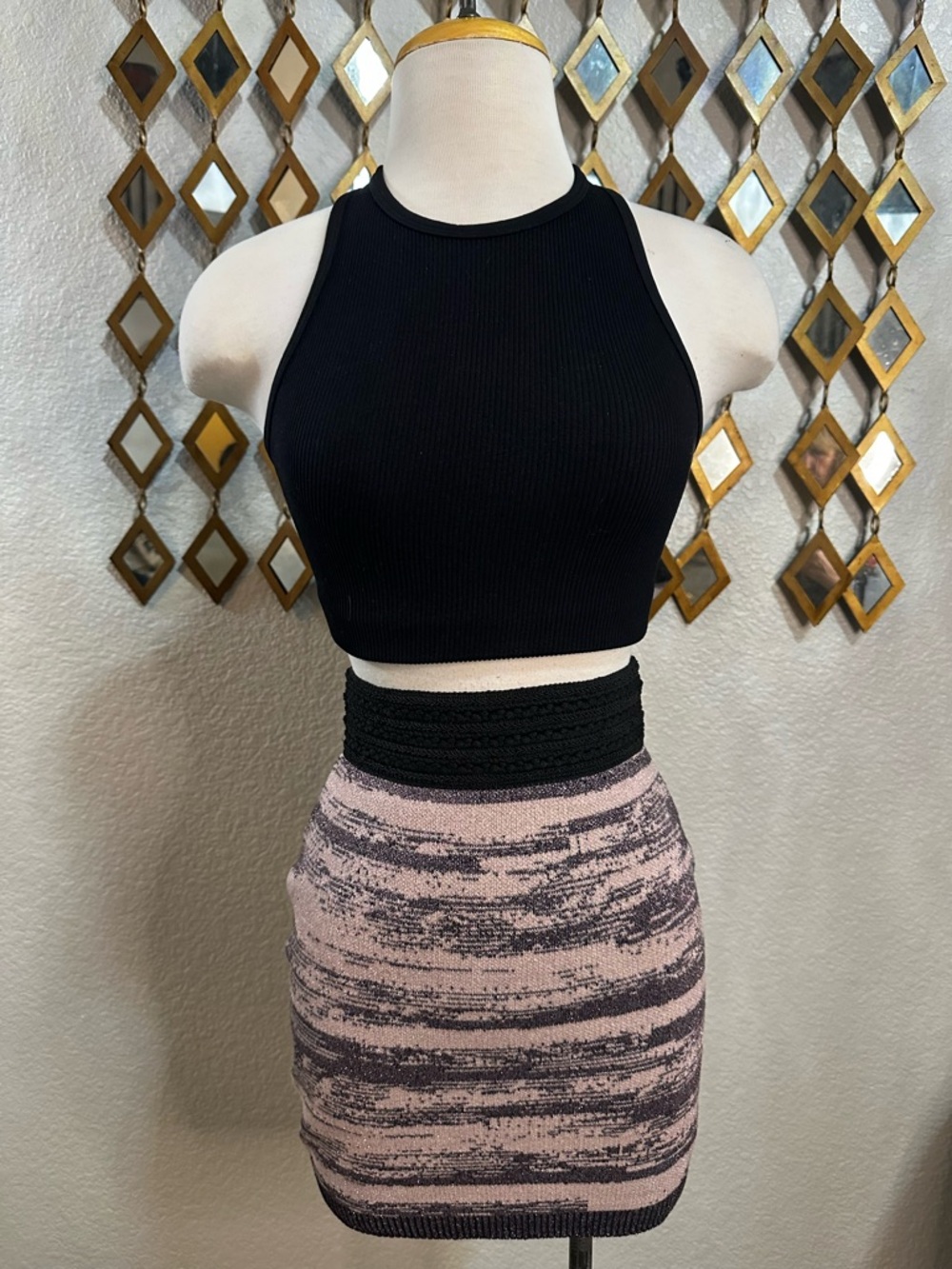 NWT Miss Kelly Body-con Skirt W/ Metallic Detail